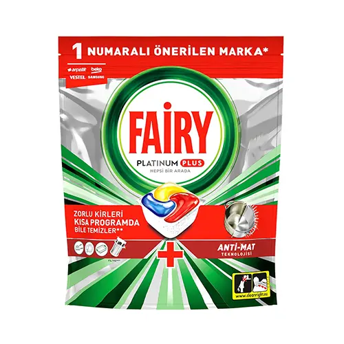 Fairy Platinum Plus 30 Wash Dishwasher Detergent Capsule قرص ماشين ظرفشويی پلاتينيوم پلاس 30 عددي با رايحه ليمو - Image 1