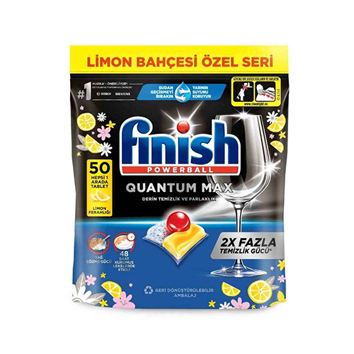 FINISH QUANTUM MAX TABLETS 50 PCS قرص ماشين ظرفشويی كوانتوم مكس QUANTOM MAX فينيش 50 عددی - Image 1