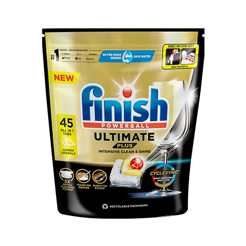 FINISH ULTIMATE PLUS TABLETS 45 PCS قرص ماشين ظرفشويی ultimate plus فينيش 45 عددی با رايحه ليمو - Image 1