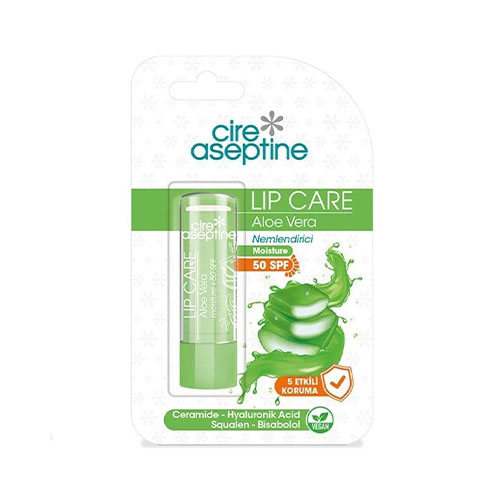 CIRE ASEPTINE Lip Care Aloe Vera 50 SPF بالم لب آبرسان آلوئه ورا آسپتين با SPF50 - Image 1