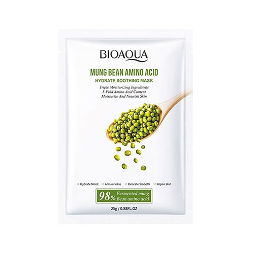 BIOAQUA Mung Bean Moisturizing Face Sheet Mask 25g ماسك ورقه ای آمينواسيد ماش بيوآكوا 25 گرم كد BQY15389 - Image 1