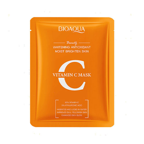 BIOAQUA Vitamin C Moisturizing Face Sheet Mask 25g ماسك ورقه ای روشن كننده ويتامين سی بيوآكوا 25 ميل كد BQY08114 - Image 1