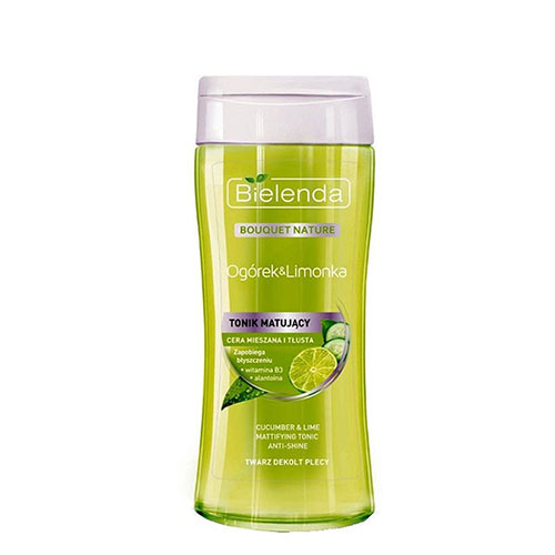 bielenda-CUCUMBER-LIME-MATTIFYING-TONIC تونر مات کننده پوست چرب خیار و لیمو بی یلندا - Image 1