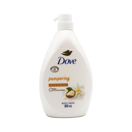Dove Pampering Shea Butter and Vanilla Body Wash 800Ml شامپو بدن لطافت بخش شی باتر و وانيل pampering پمپی داو 800 ميل - Image 1