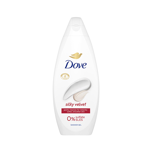 Dove Silky Velvet Shower Gel 450ml شامپو بدن نرم كننده فاقد سولفات silky velvet داو 450 ميل - Image 1