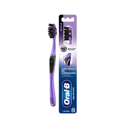 Oral-B Pro-3Dwhite Charcoal Whitening Toothbrush مسواك زغالی سفيد كننده دندان اورال بی مدل Pro-3Dwhite با برس مديوم - Image 1
