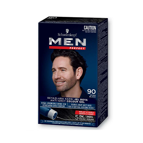 Schwarzkopf Men Perfect Black Color 90 40ml كيت رنگ مو مردانه شوارتزكوف MEN شماره 90 مشكی - Image 1