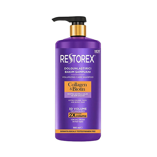 Restorex Collagen&Biotin Dolgunlaştırıcı Şampuan 900 ml شامپو حجم دهنده كلاژن و بيوتين رستوركس 900 ميل - Image 1