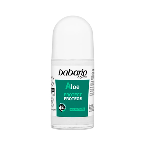 Babaria Active Aloe Protect Protege Deodorant Roll On 50ml دئودورانت رولی ضد تعريق 48 ساعته فاقد الكل Aloe protect باباريا 50 ميل - Image 1