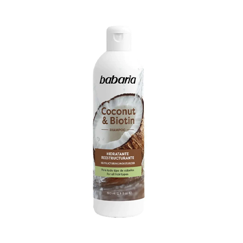 Babaria Coconut and Biotin Shampoo 380ml شامپو بازسازی كننده و رطوبت رسان نارگيل و بيوتين باباريا 380 ميل - Image 1