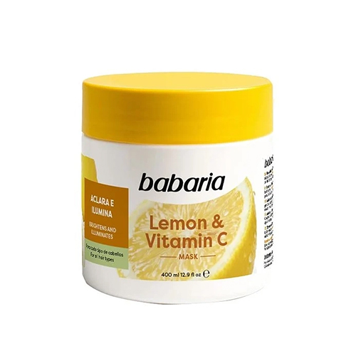 Babaria Lemon & Vitamin C Mask 400Ml ماسك مو روشن و براق كننده ليمو و ويتامين c باباريا 400 ميل - Image 1