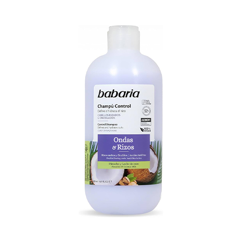 Babaria Only Curls Shampoo for Curly Hair 500Ml شامپو حالت دهنده و رطوبت رسان موهای فر و مجعد پسته و شير نارگيل باباريا 500 ميل - Image 1