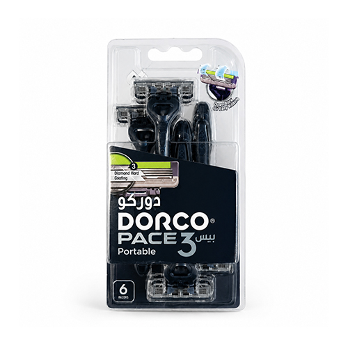 Dorco Pace 3 fit 6 adet تيغ اصلاح 3 لبه دوركو بسته 6 عددی - تصویر 1