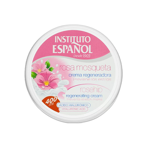 INSTITUTE ESPANOL ROSEHIP REGENERATING CREAM 400Ml كرم ترميم كننده و پيشگيری از استرچ مارك حاوی هيالورونيك اسيد رزهيپ rosa masqueta اسپانول 400 ميل - Image 1