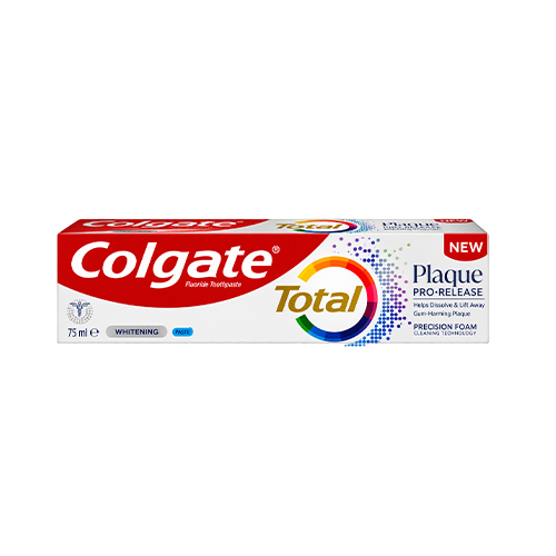 Colgate Total Plaque Pro-Release Whitening Toothpaste 75 ml خميردندان سفيد كننده و از بين برنده پلاك total plaque كلگيت 75 ميل - تصویر 1