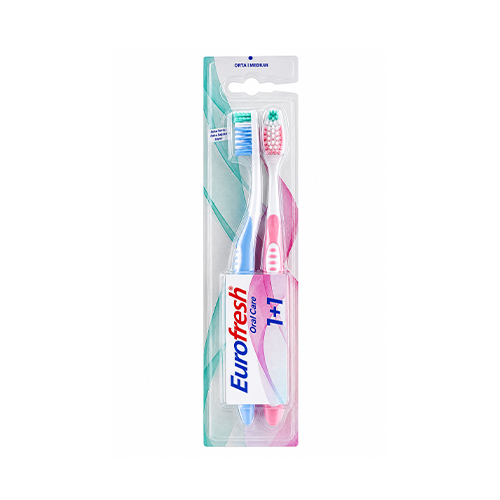 Farmasi Eurofresh Medium Toothbrush مسواك Eurofresh فارماسی با برس مديوم بسته 2 عددی - تصویر 1