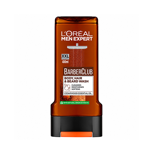 L'Oréal Paris Men Expert Barber Club Shower Gel 400mL شامپو سر، صورت، ريش و بدن BARBERCLUB لورآل 400 ميل - تصویر 1